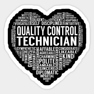 Quality Control Technician Heart Sticker